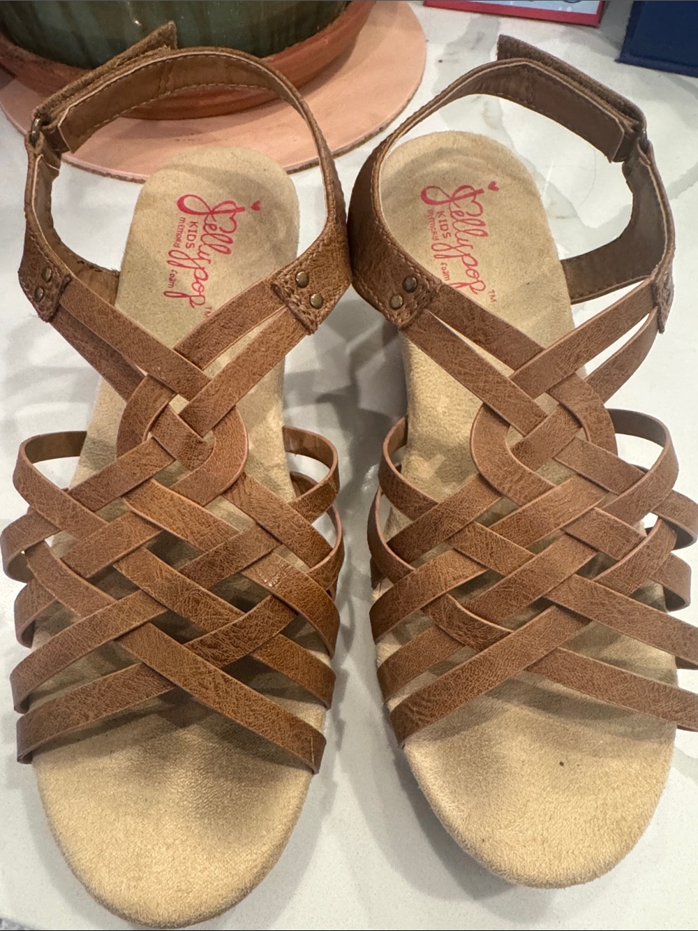 Jellypop Brown Braided Strappy Sandals